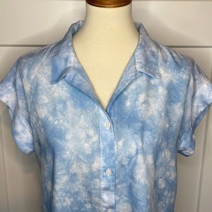 Thread & Supply Tie Dye Short-Sleeve Button Down Blouse